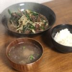 鹿のレバニラと鹿骨スープ